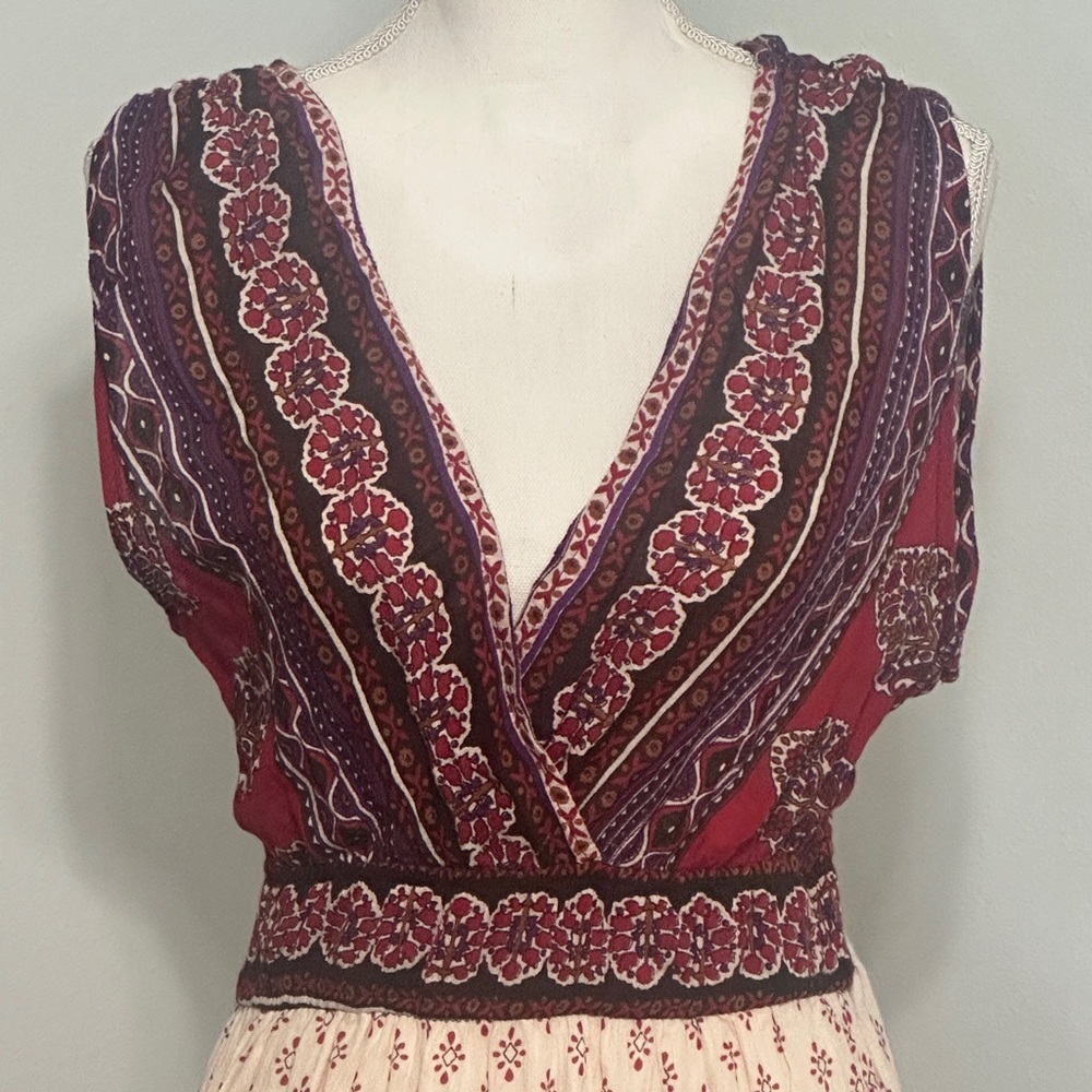 True Destiny Boutique Vintage Indian Bohemian Gauze Maxi Dress NWOT - Picture 2 of 10